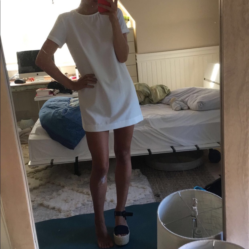 Simple White Tobey Grey Dress
